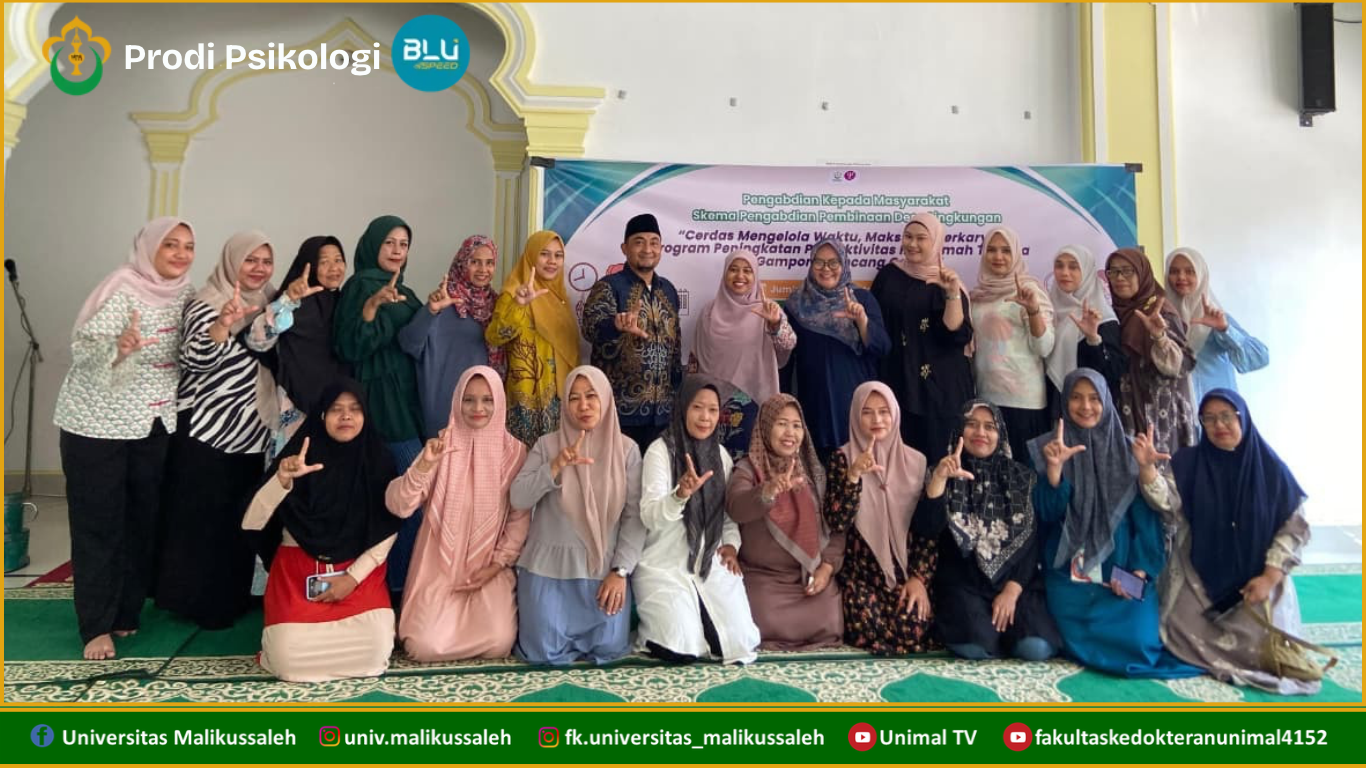 Program Pengabdian Masyarakat Program Studi Psikologi Unimal Upaya Mengoptimalisasi Manajemen Waktu Ibu Rumah Tangga di Gampong Lancang Garam